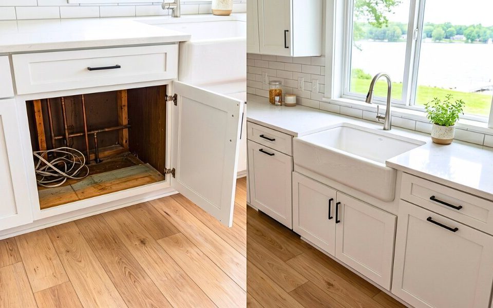 Interior shot of a renovated lake cottage in Southwest Michigan, representing the need to look beyond updated finishes.