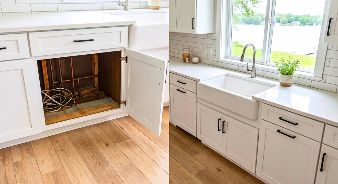 Interior shot of a renovated lake cottage in Southwest Michigan, representing the need to look beyond updated finishes.